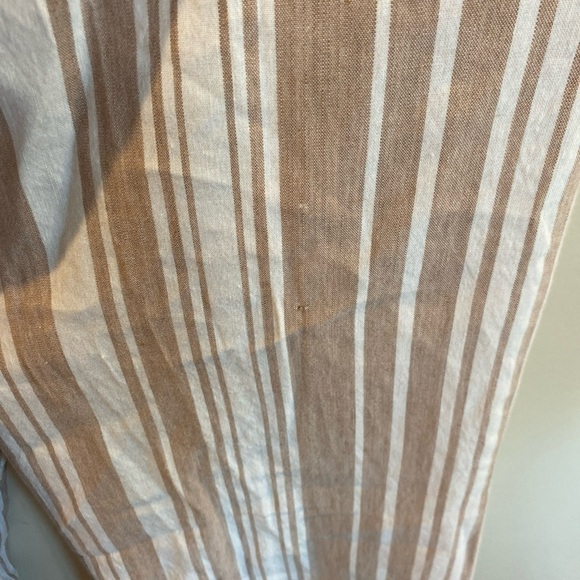 Lands End Wide Leg Pants Striped Mid Rise Womens Medium Linen Blend - Picture 4 of 6
